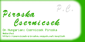 piroska csernicsek business card